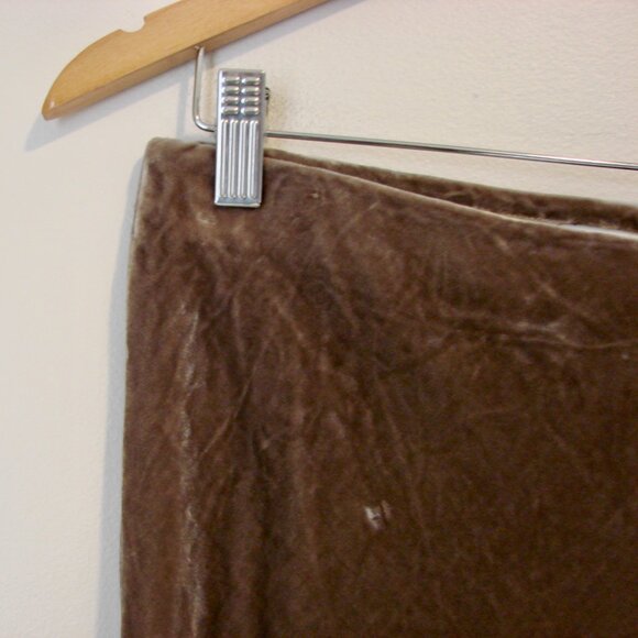 Banana Republic Taupe Velvet Midi Slip Skirt Gray Brown Flared Party Size Small - Picture 7 of 13